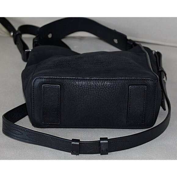 AllSaints - Cooper Mini Tote (Crossbody) Bag in Black Nubuck - Picture 8 of 11